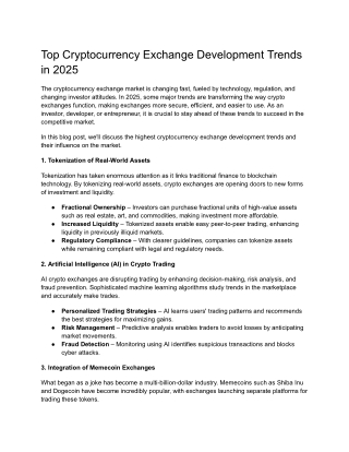 Top Cryptocurrency Exchange Development Trends in 2025
