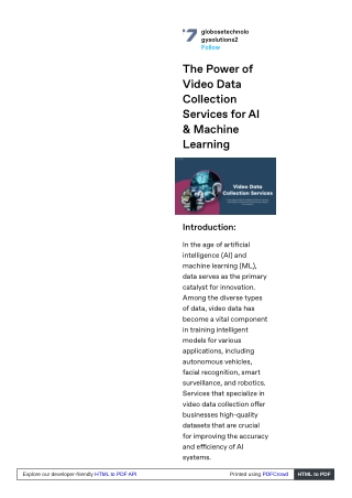 The Power of Video Data Collection Services for AI & Machine Learning