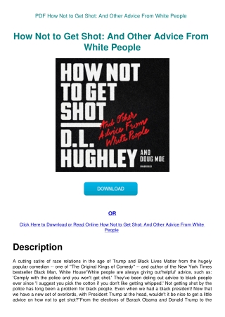 PDF How Not to Get Shot And Other Advice From White People
