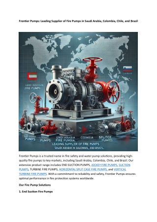 Frontier Pumps-Leading Supplier of Fire Pumps in Saudi Arabia, Colombia, Chile, and Brazil (1)