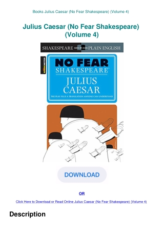 Books Julius Caesar (No Fear Shakespeare) (Volume 4)