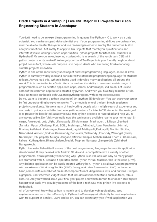 Btech Projects in Anantapur | Live CSE Major IOT Projects for BTech Engineering