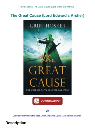 READ Books The Great Cause (Lord Edward's Archer)