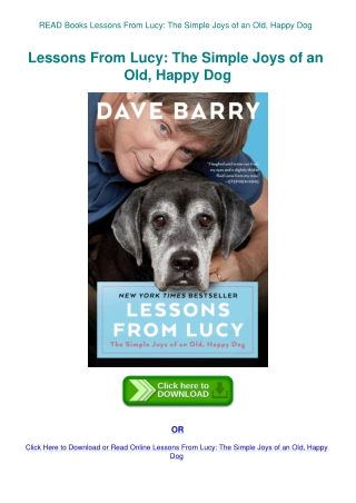 READ Books Lessons From Lucy The Simple Joys of an Old  Happy Dog