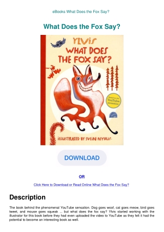 eBooks What Does the Fox Say