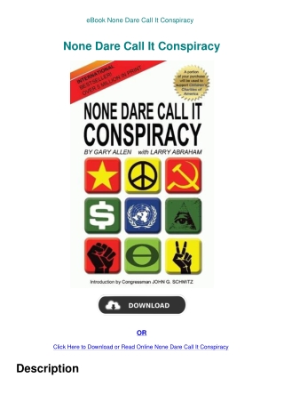 eBook None Dare Call It Conspiracy