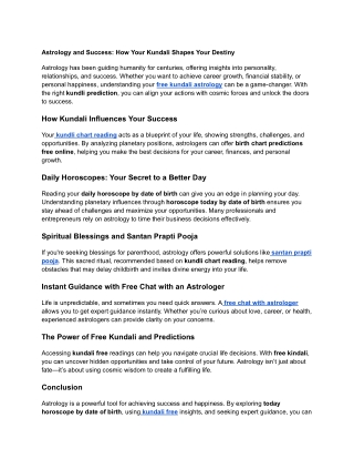 Astrology and Success_ How Your Kundali Shapes Your Destiny