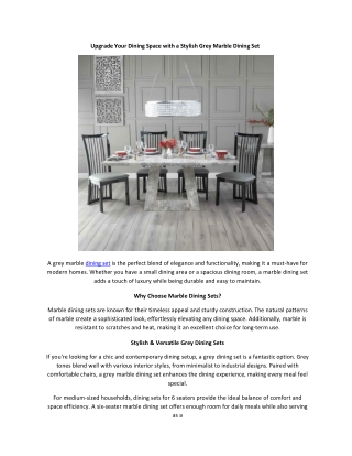 Transform Your Dining Room with a Grey Marble Dining Set