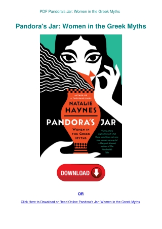 PDF Pandora's Jar Women in the Greek Myths
