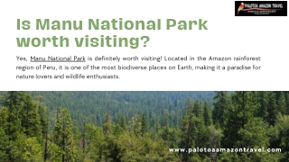 Is Manu National Park worth visiting ?