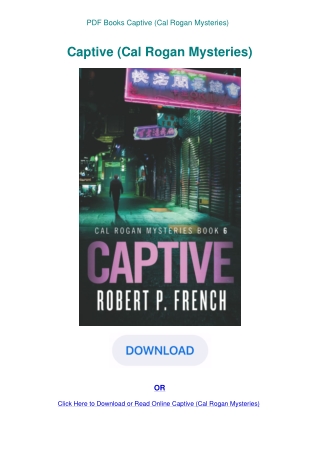 PDF Books Captive (Cal Rogan Mysteries)