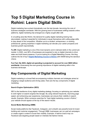 Digital Marketing Course in Rohini