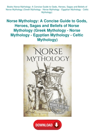 Books Norse Mythology A Concise Guide to Gods  Heroes  Sagas and Beliefs of Norse Mythology (Greek M