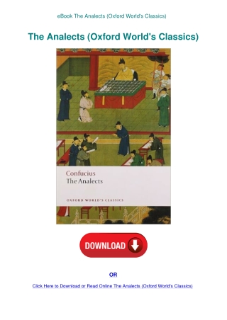 eBook The Analects (Oxford World's Classics)