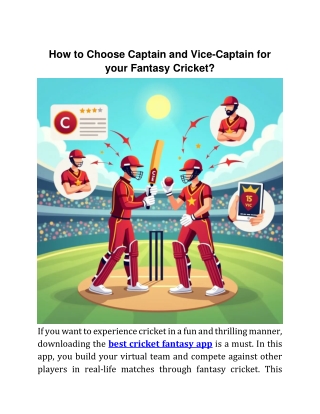 How to Choose Captain and Vice-Captain in Fantasy Cricket?
