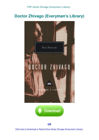 PDF Doctor Zhivago (Everyman's Library)