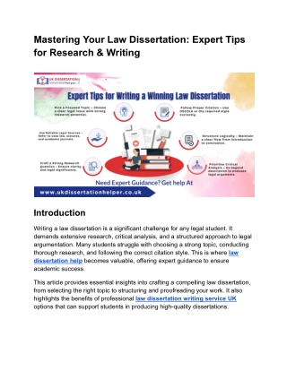 Mastering Your Law Dissertation_ Expert Tips for Research & Writing