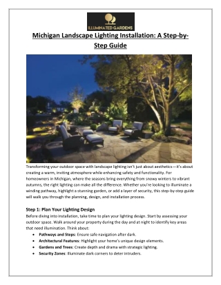 Michigan Landscape Lighting Installation A Step-by-Step Guide - Illuminated Gardens