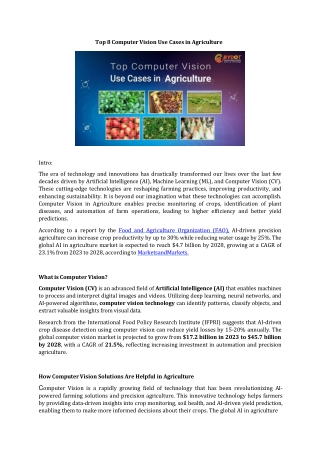 Top 8 Computer Vision Use Cases in Agriculture