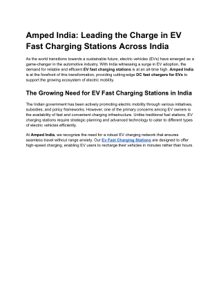 High-Speed DC Fast Charger for EVs