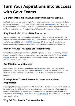 Turn Your Aspirations into Success with Govt Exams