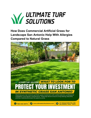 How Does Commercial Artificial Grass for Landscape San Antonio Help With Allergies Compared to Natural Grass