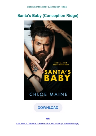 eBook Santa's Baby (Conception Ridge)