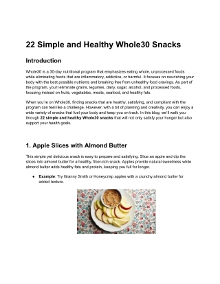 22 Simple and Healthy Whole30 Snacks