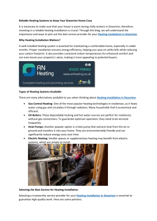 Reliable Heating Systems to Keep Your Staverton Home Cozy