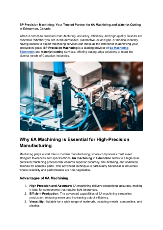 Precision Wellhead Machining Services – BP Precision Machining