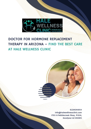 Doctor for Hormone Replacement Therapy in Arizona – Find the Best Care at Hale Wellness Clinic