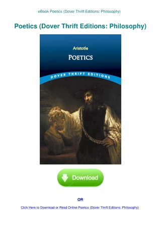 eBook Poetics (Dover Thrift Editions Philosophy)