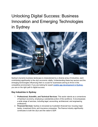 Unlocking Business Innovation and Emerging Technologies in Sydney