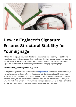 How an Engineer's Signature Ensures Structural Stability for Your Signage