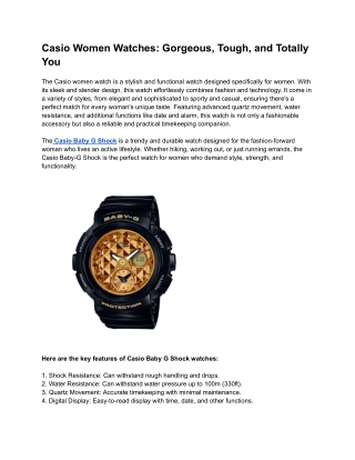 Casio Women Watches_ Gorgeous, Tough, and Totally You