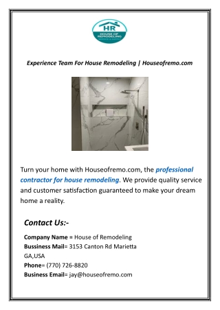Professional Contractor For House Remodeling
