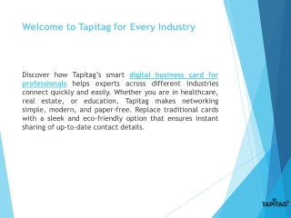 Tapitag Digital Business Card Solutions for Every Industry