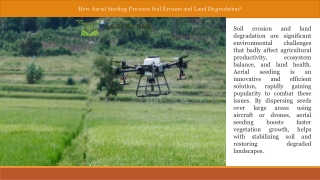 Aerial Seeding: A Game-Changer in Combating Soil Erosion and Land Degradation