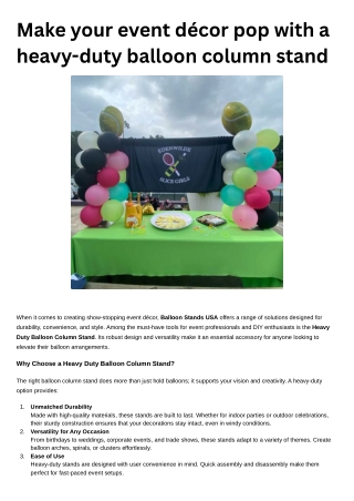 Make your event décor pop with a heavy-duty balloon column stand