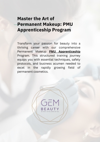 Master the Art of Permanent Makeup PMU Apprenticeship Program