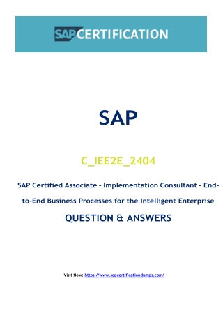 Why Ambitious Candidates Are Trusting C_IEE2E_2404 Exam Dumps for SAP Certificat