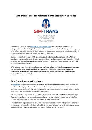 Sim-trans legal translation & interpretation services