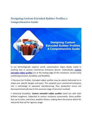 Designing Custom Extruded Rubber Profiles a Comprehensive Guide