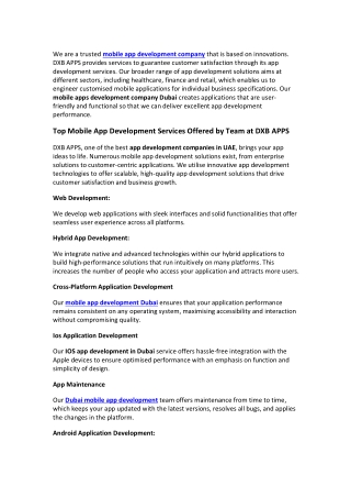 DXB APPS, your trusted mobile app development company Dubai