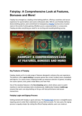 Fairplay_ A Comprehensive Look at Features, Bonuses and More