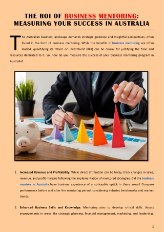 The ROI of Business Mentoring - Measuring Your Success in Australia