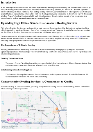 Upholding High Ethical Standards at Avalon’s Roofing Services