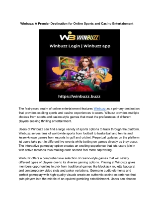 Winbuzz_ A Premier Destination for Online Sports and Casino Entertainment (2)