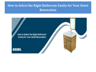 How to Select the Right Bathroom Vanity for Your Hotel Renovation