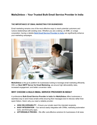 Best SMTP Mail Server for Bulk Email Delivery